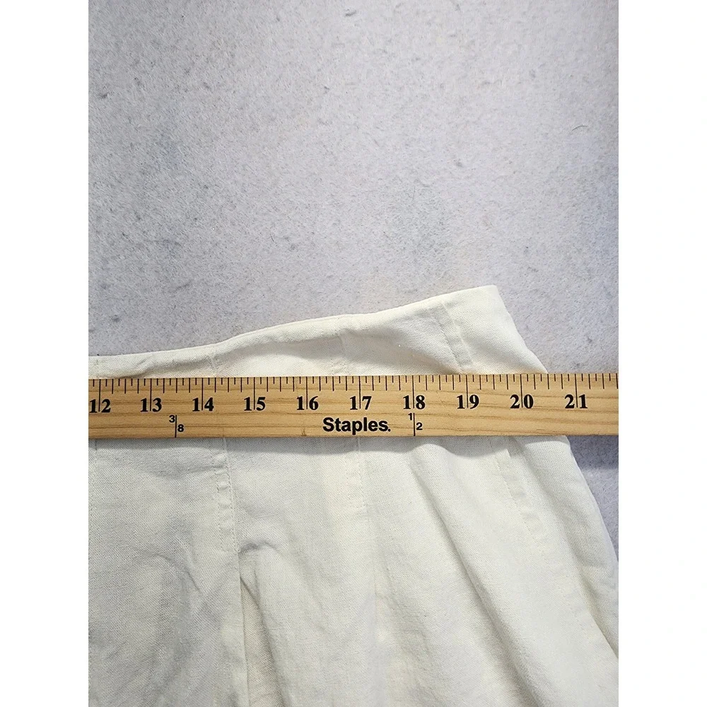 A New Day Cream Linen Blend Pleated Tapered Ankle Pants Size 17
